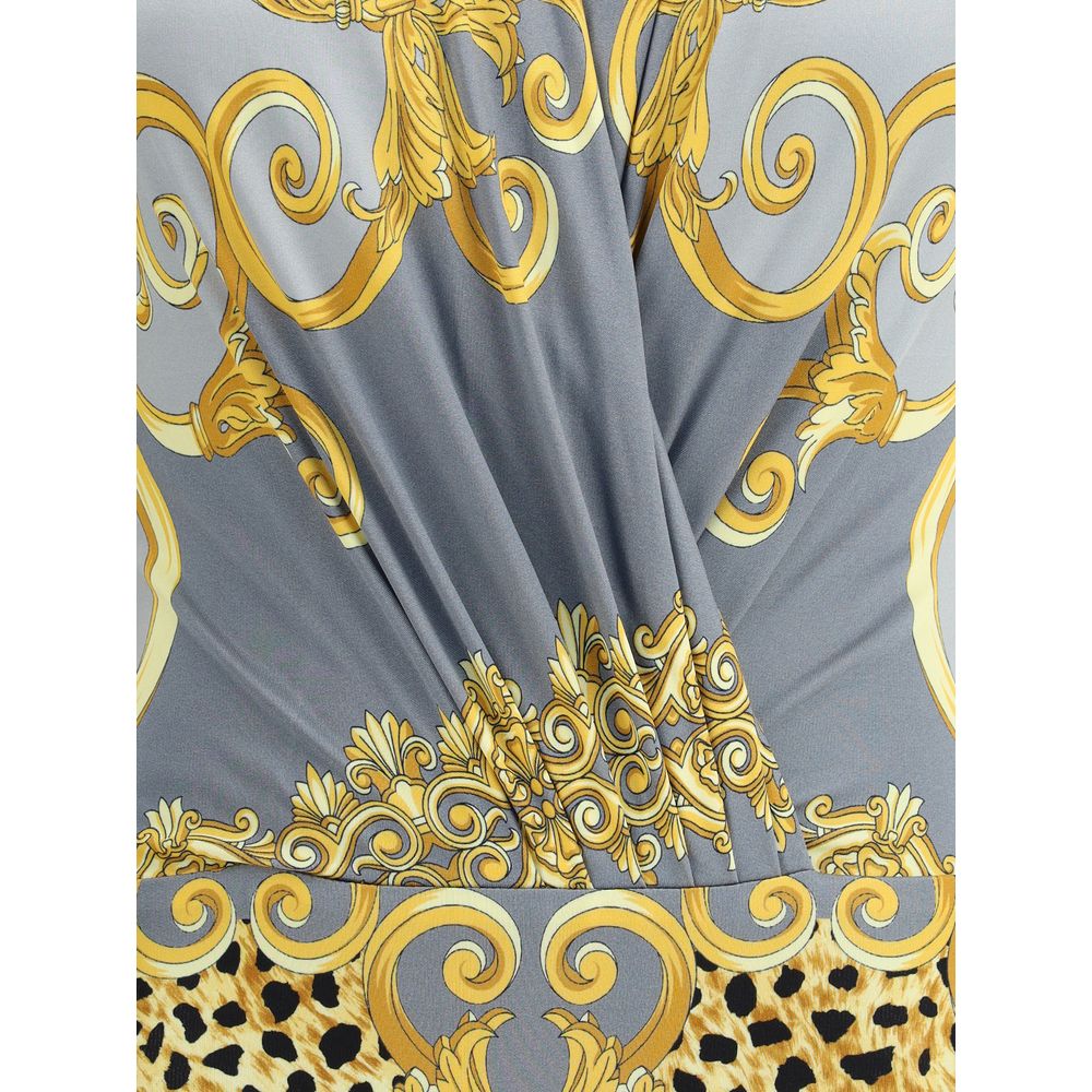 Versace Leopard draped Bodysuit