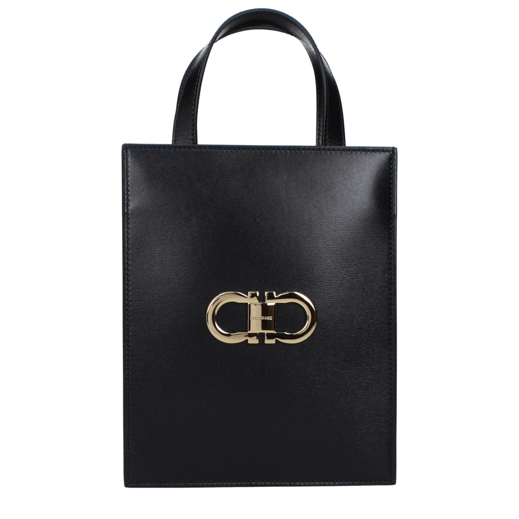 Salvatore Ferragamo Black Leather Handbags