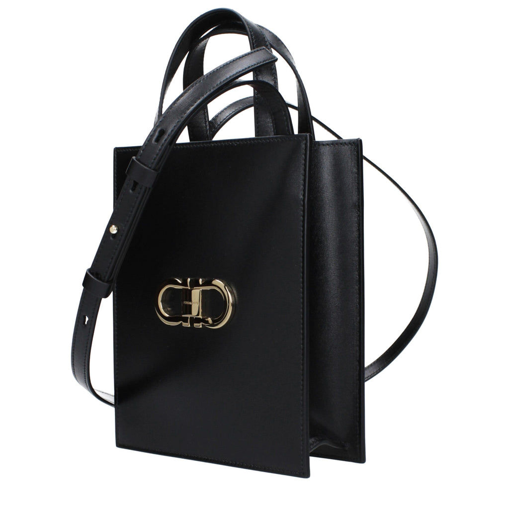 Salvatore Ferragamo Black Leather Handbags