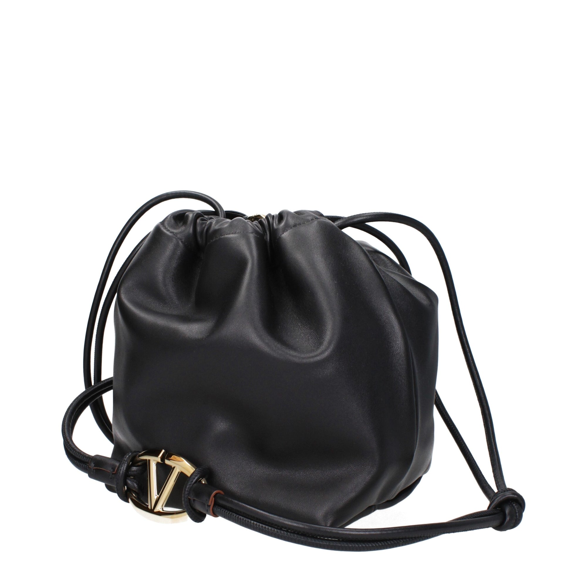 Valentino Garavani Black Leather Shoulder Bags