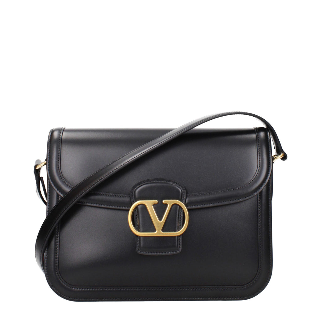 Valentino Garavani Black Leather Shoulder Bags
