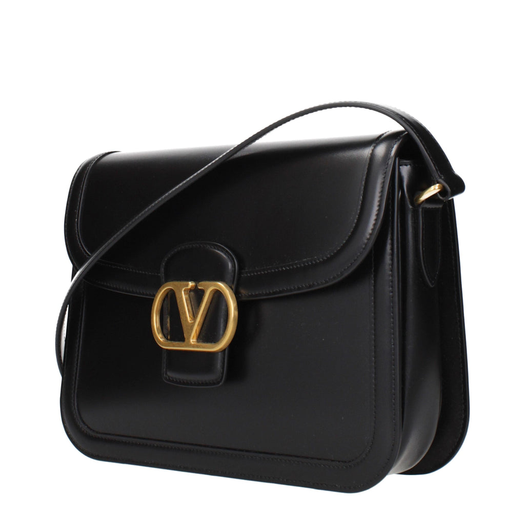 Valentino Garavani Black Leather Shoulder Bags