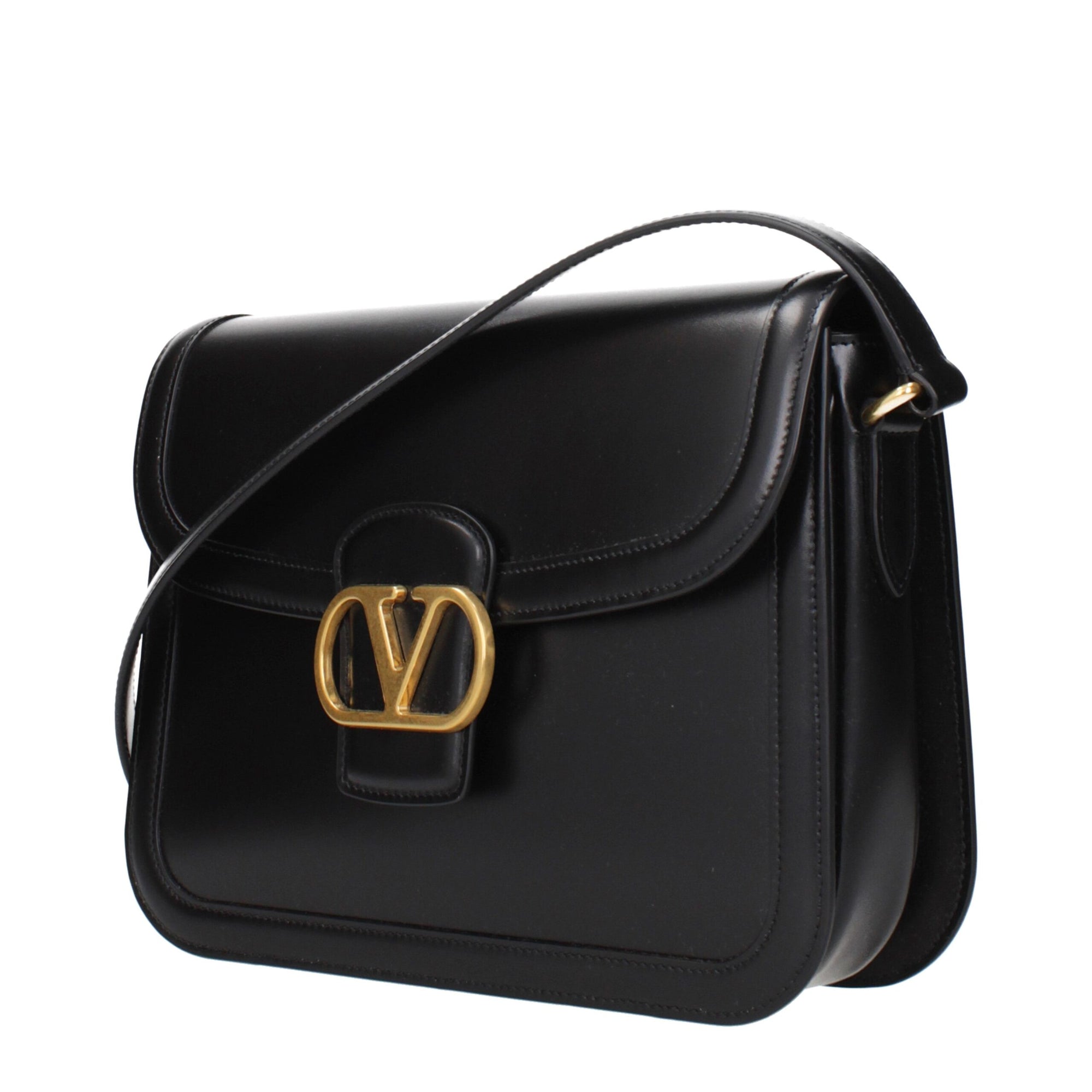 Valentino Garavani Black Leather Shoulder Bags