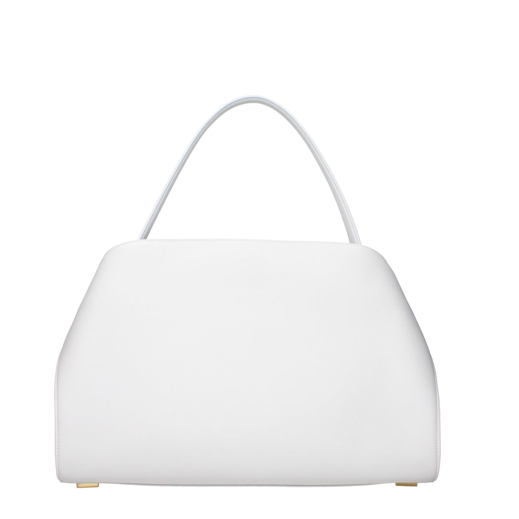 Salvatore Ferragamo White Leather Shoulder Bags
