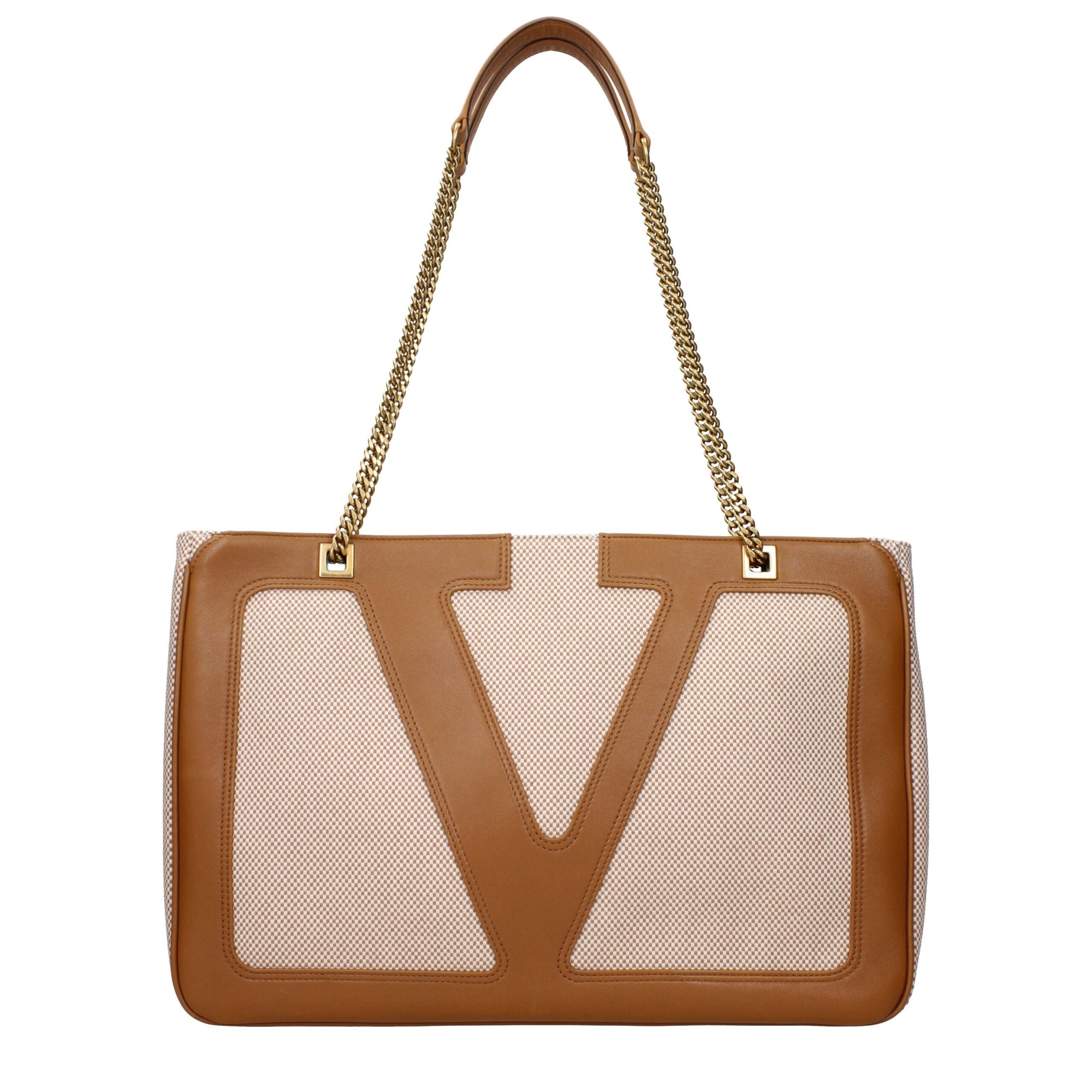 Valentino Garavani Beige Fabric Shoulder Bags
