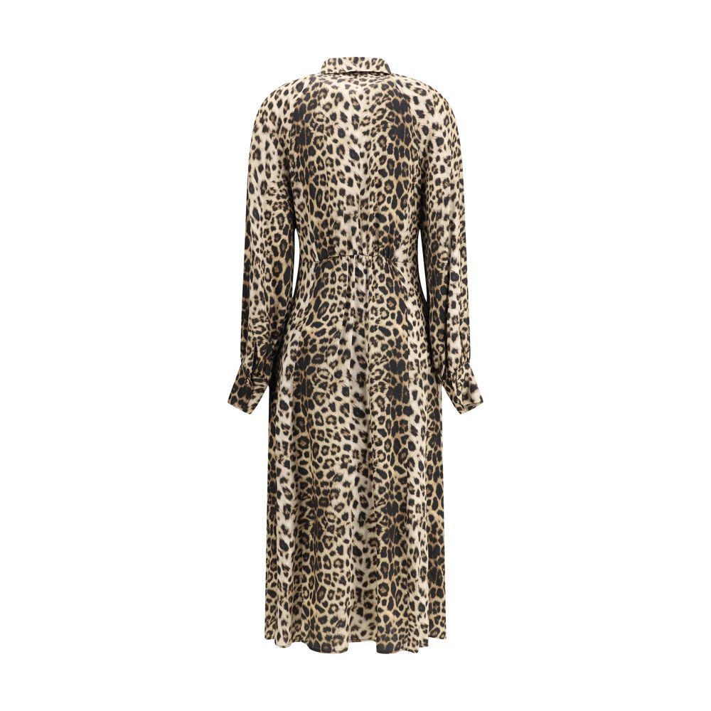 Crida Milano Windsor leopard satin midi Dress