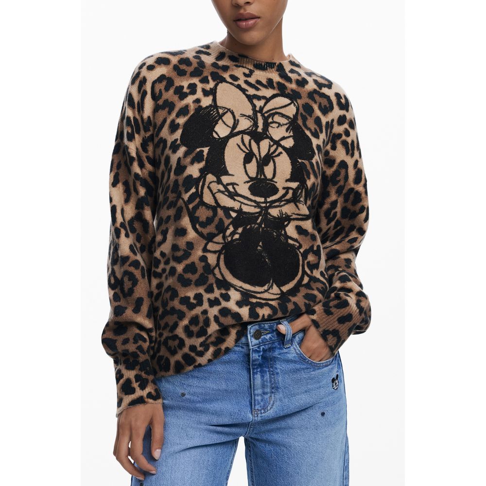 Desigual Brown Elastane Women Sweater
