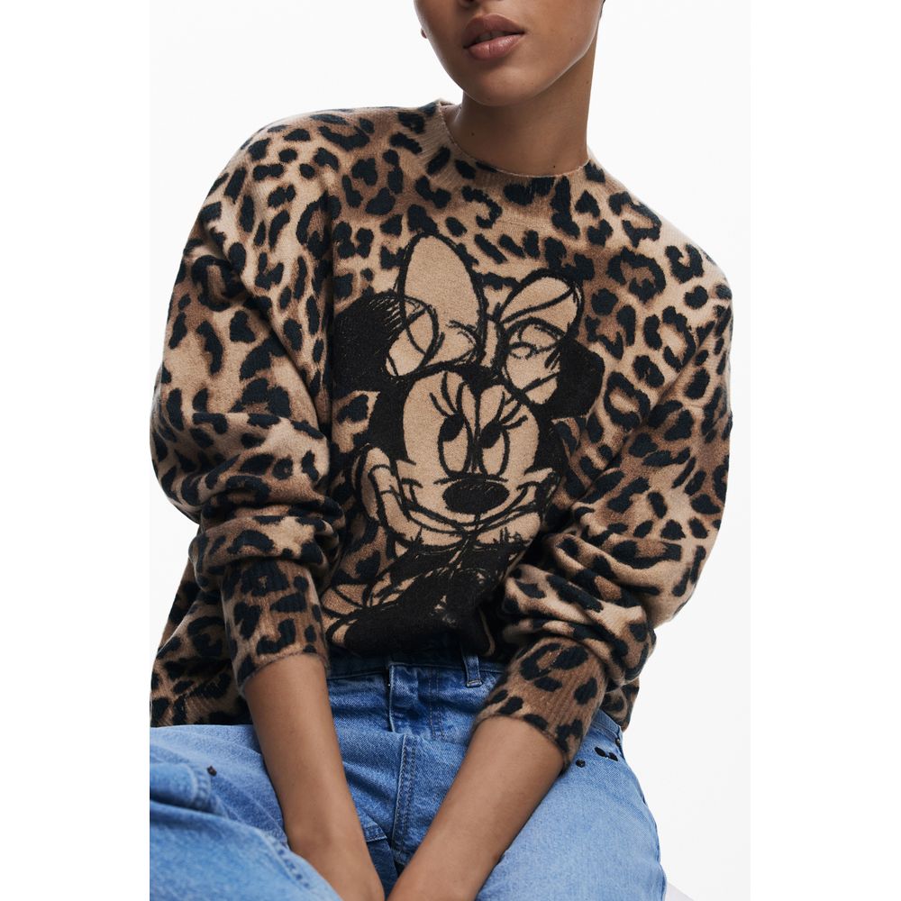 Desigual Brown Elastane Women Sweater