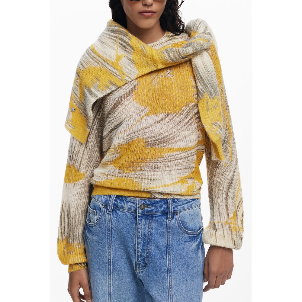Desigual Yellow Wool Women Sweater