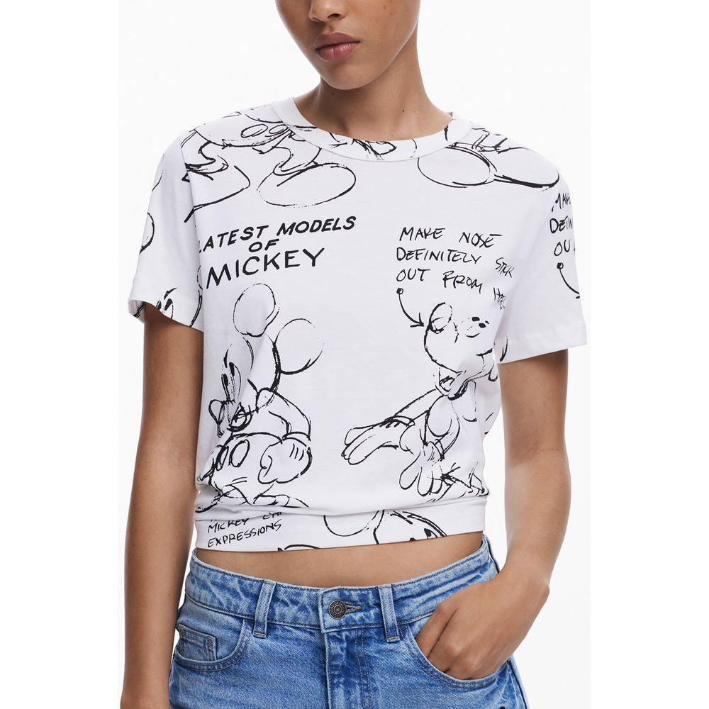 Desigual White Cotton Women T-Shirt