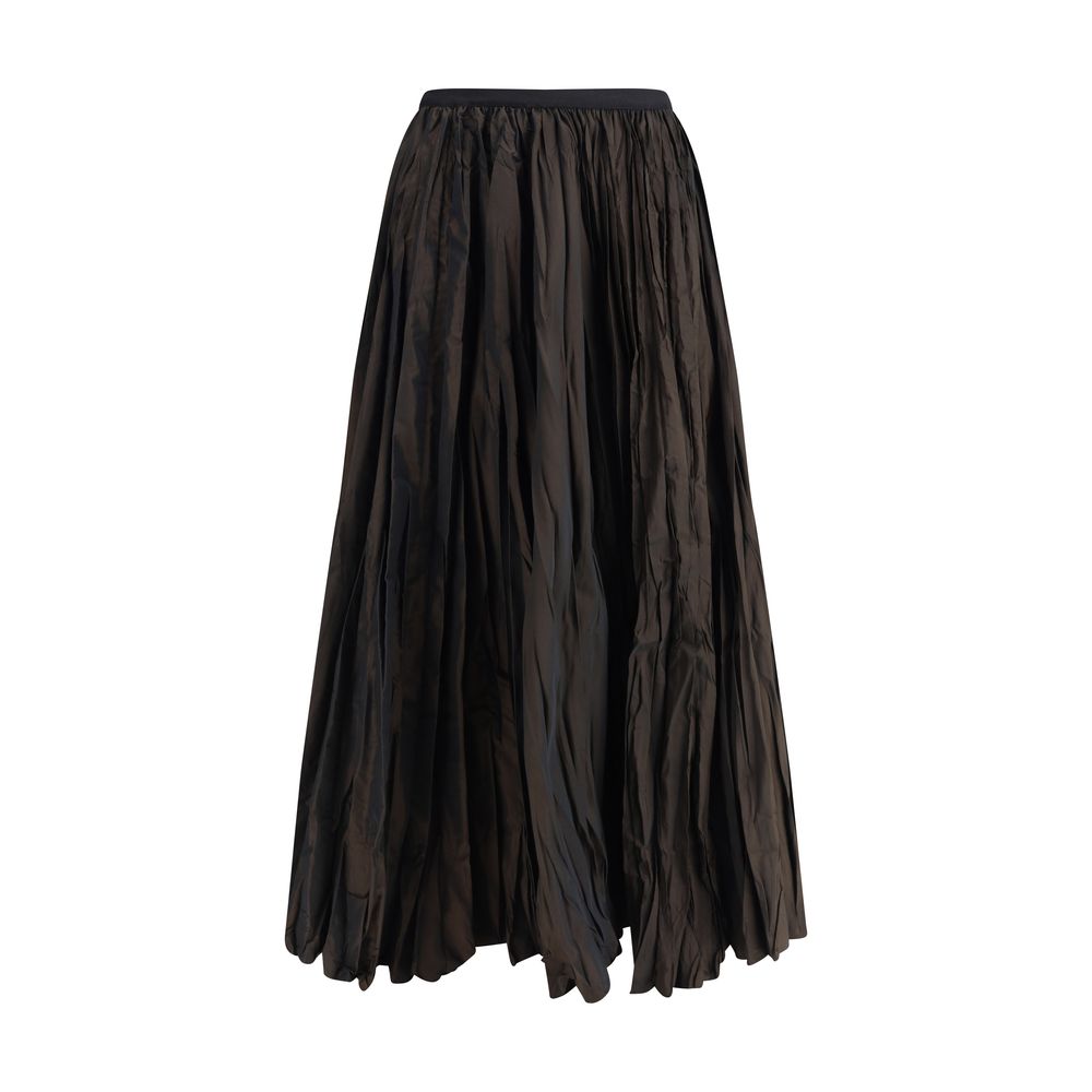 Sara Roka Crinkle-effect design pleated midi Skirt