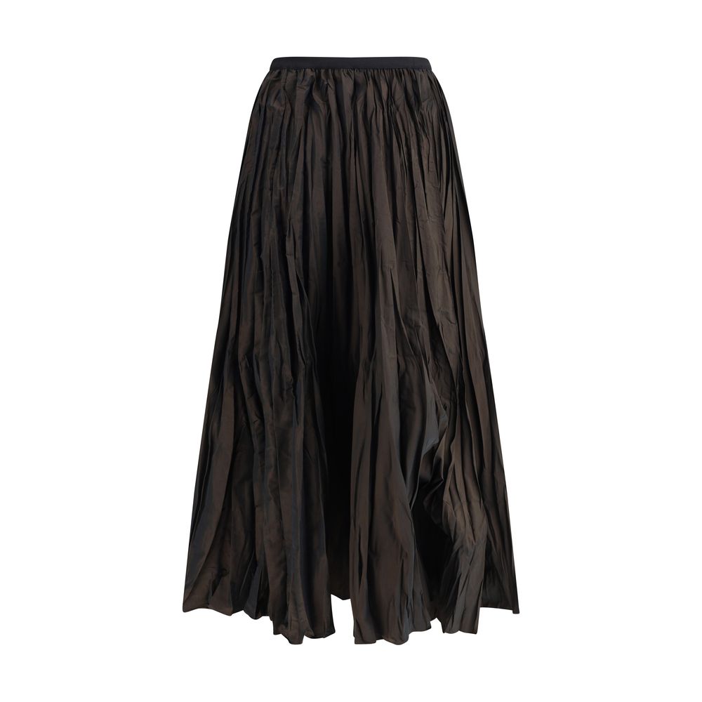 Sara Roka Crinkle-effect design pleated midi Skirt