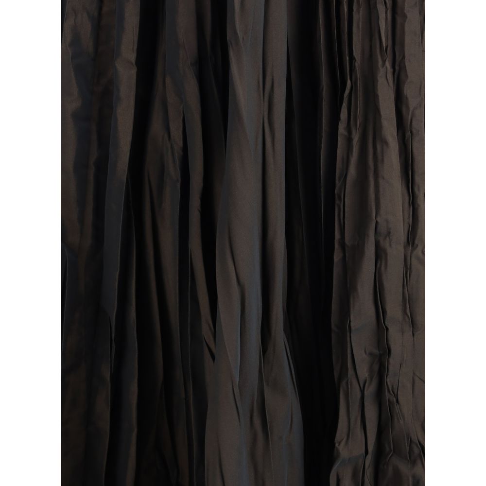Sara Roka Crinkle-effect design pleated midi Skirt