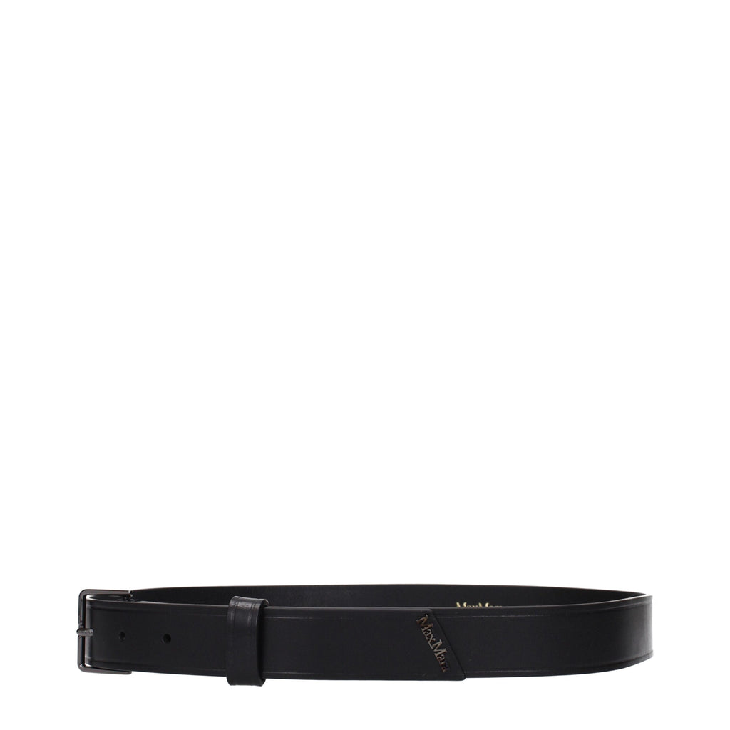 Max Mara Black Leather Regular Belts