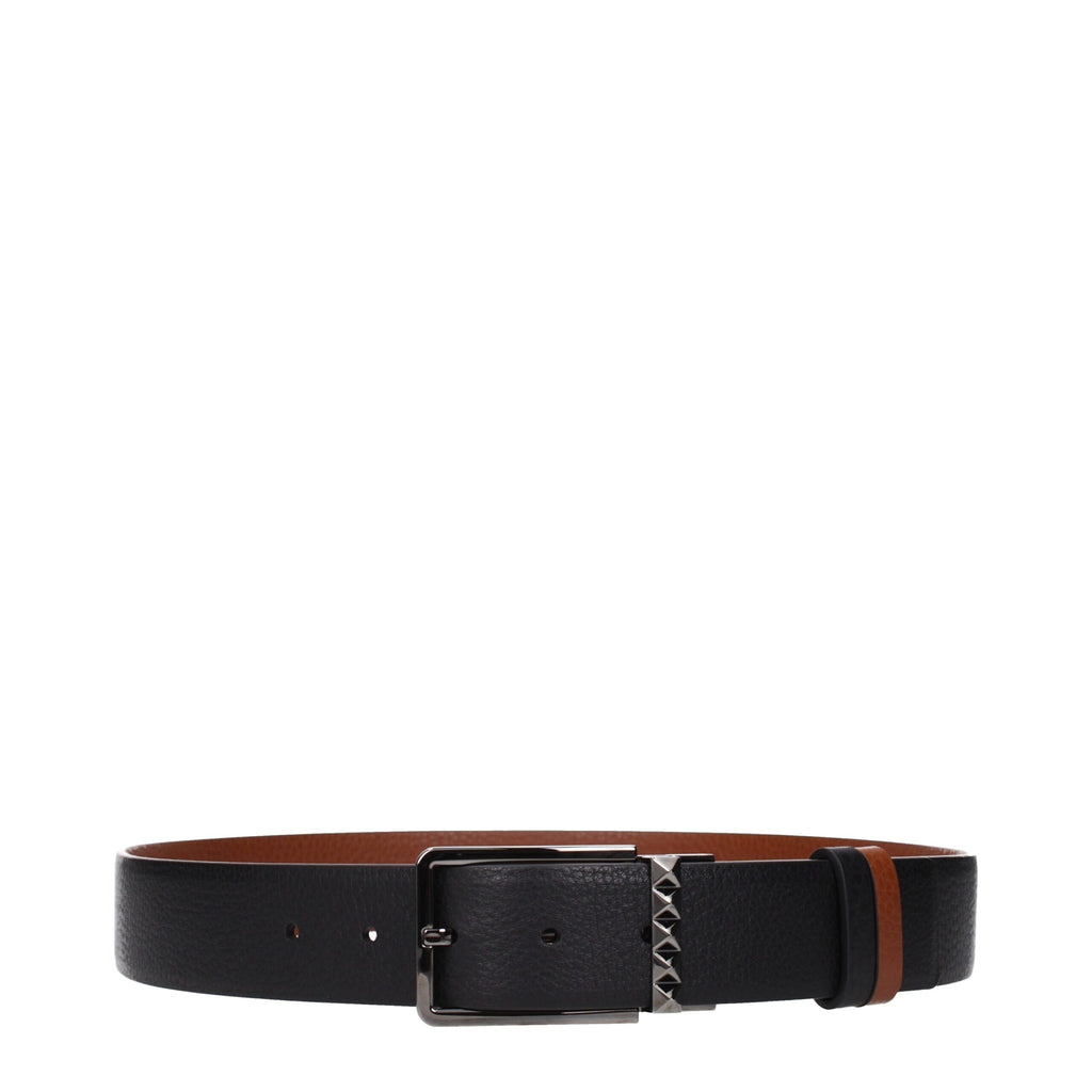 Valentino Garavani Black Leather Regular Belts