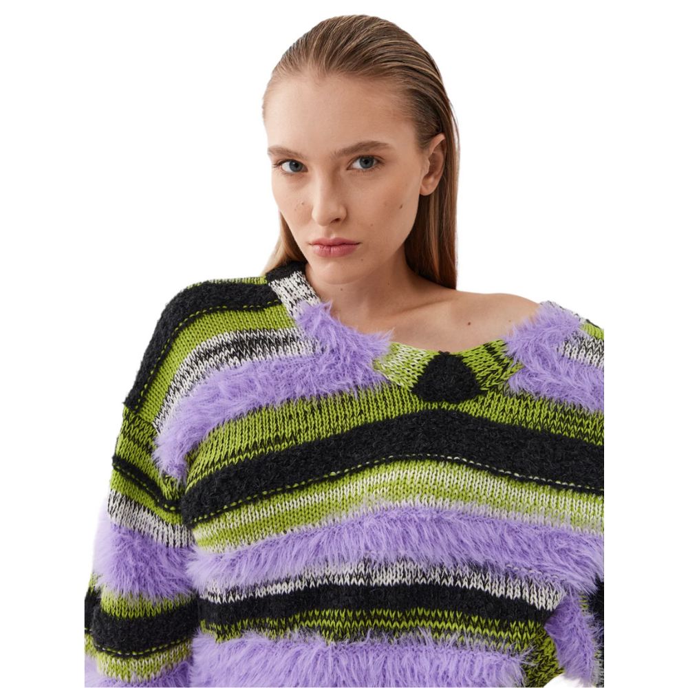 PINKO Purple Marabou Sweater