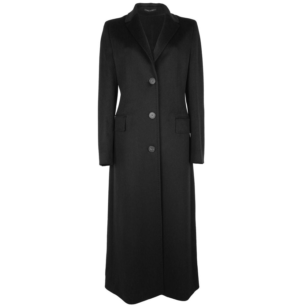 Made in Italy Black Wool Jackets & Coat