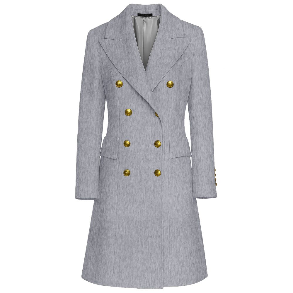 Made in Italy Gray Wool Jackets & Coat