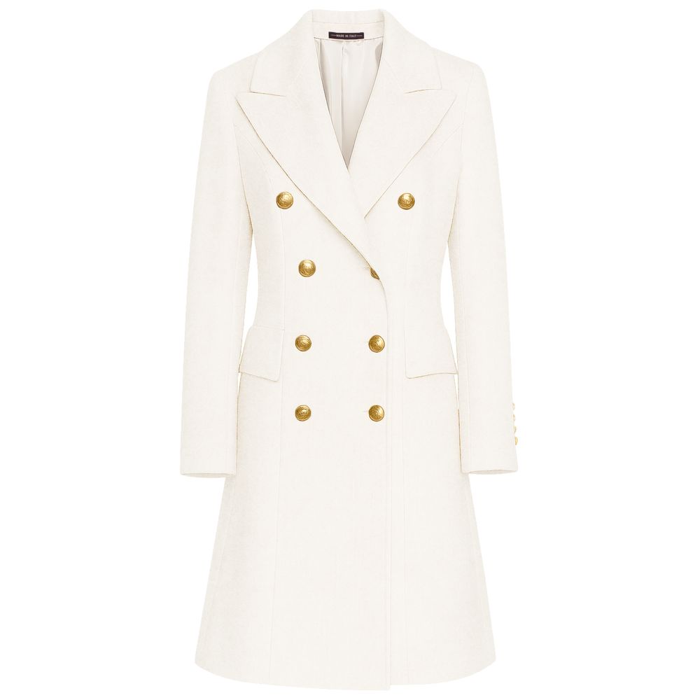 Made in Italy White Wool Jackets & Coat