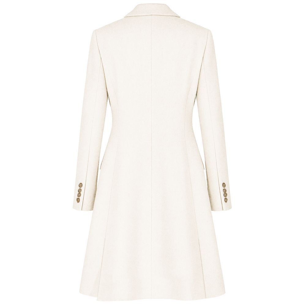 Made in Italy White Wool Jackets & Coat