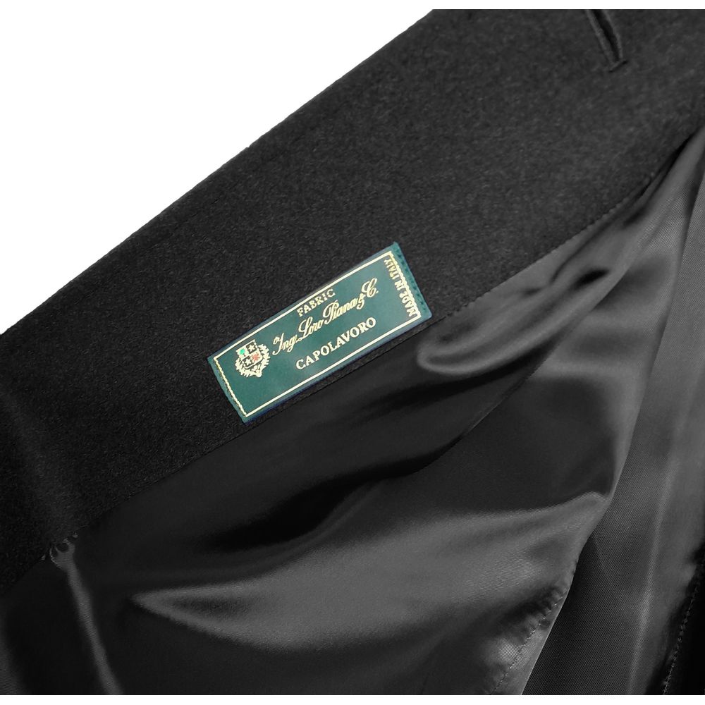 Made in Italy Black Wool Jackets & Coat