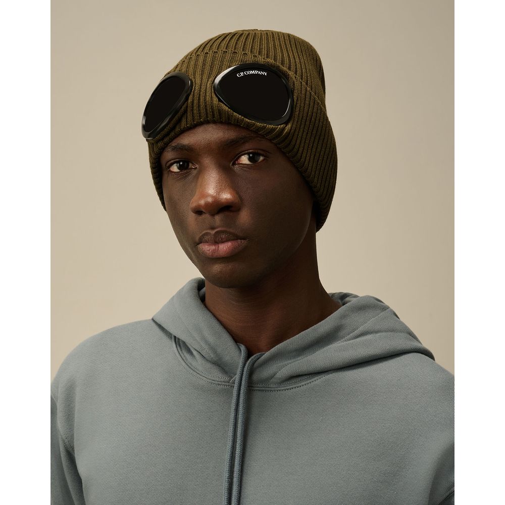 C.P. Company Black Wool Hats & Cap