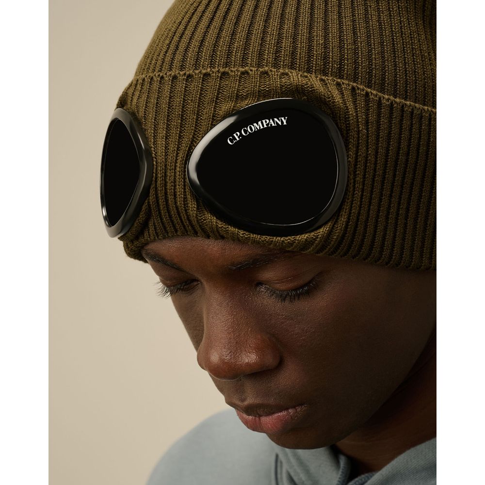 C.P. Company Black Wool Hats & Cap