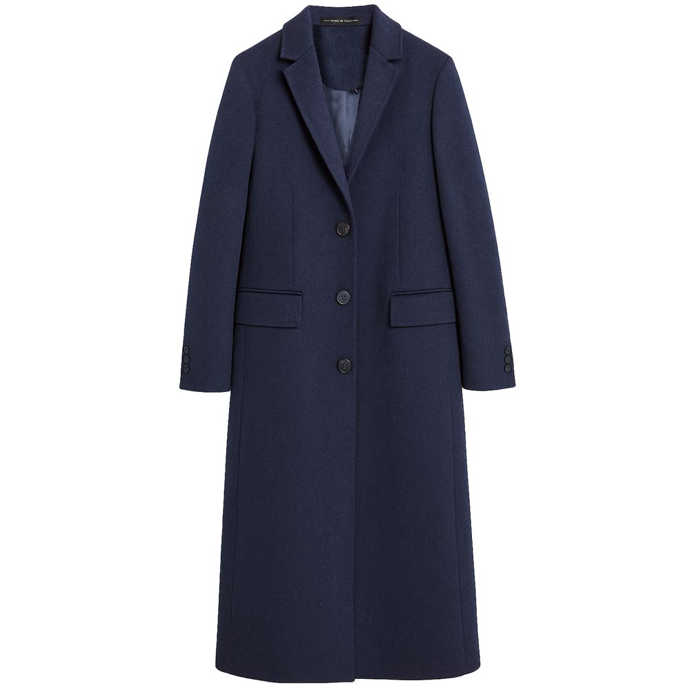 Made in Italy Blue Wool Jackets & Coat