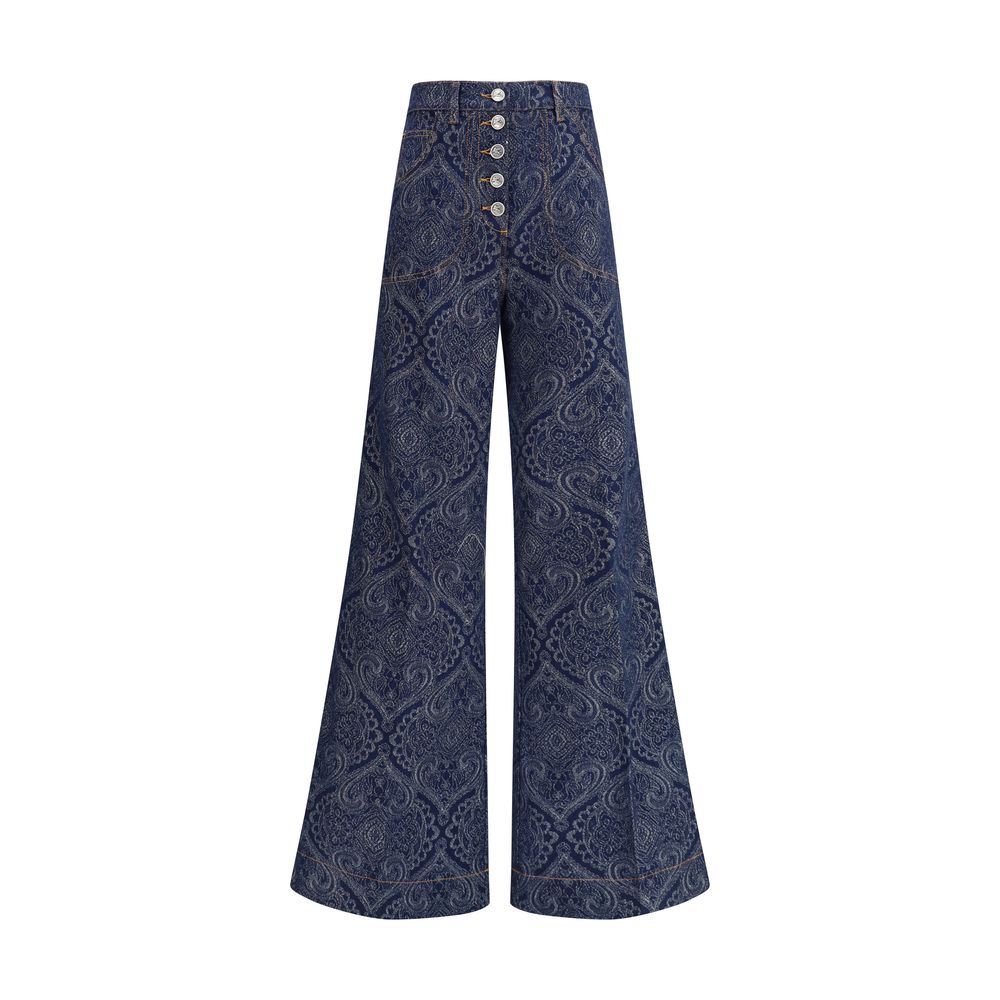 Etro Jacquard-patterned flare Jeans