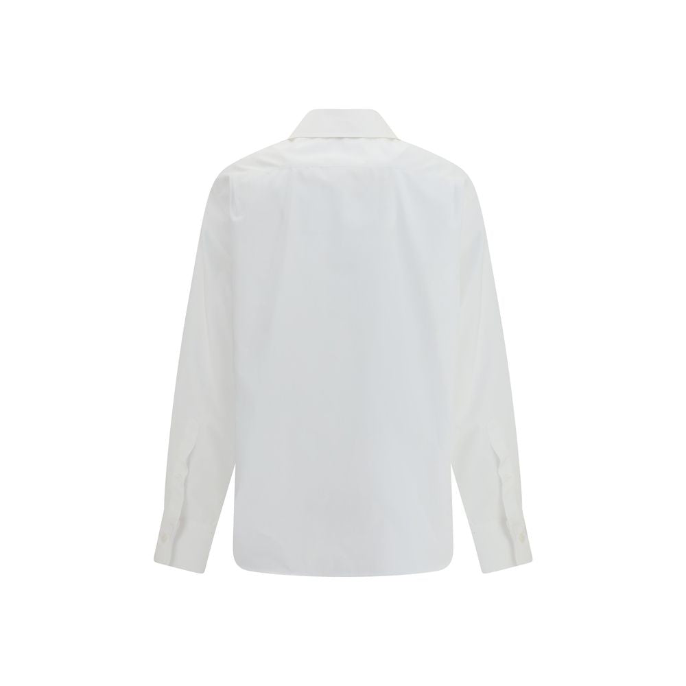 Alexander McQueen White long-sleeved Shirt with embellished collar