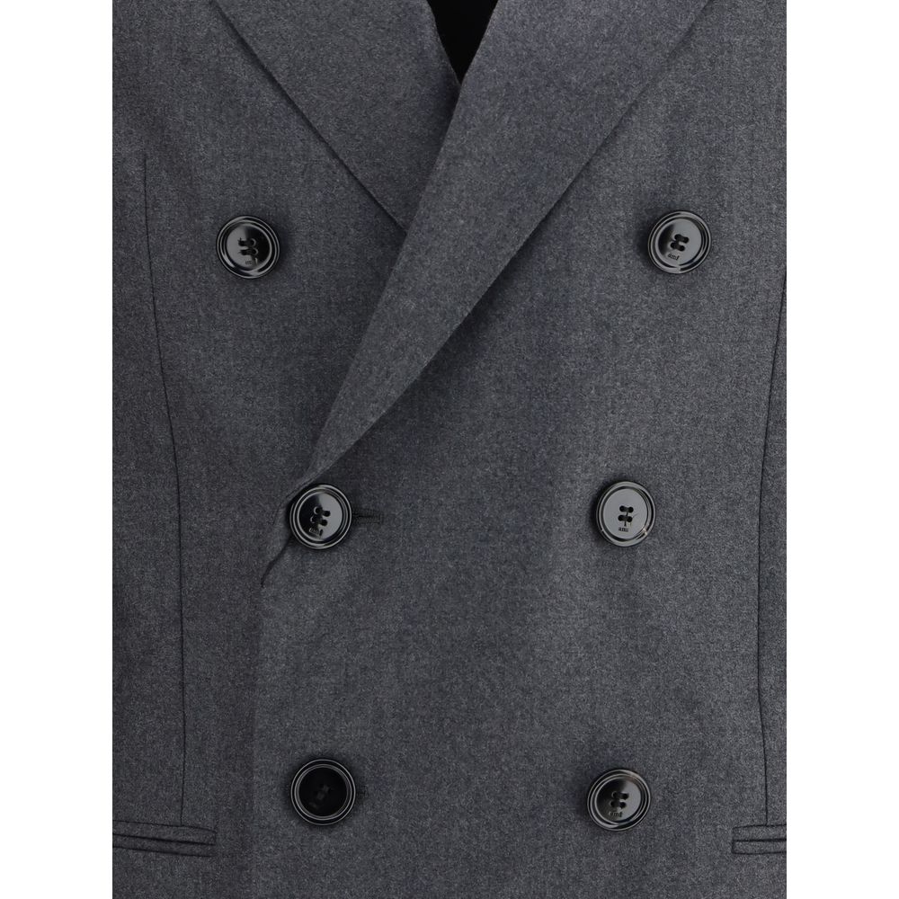 Ami Paris Double-breasted Blazer in Virgin Wool