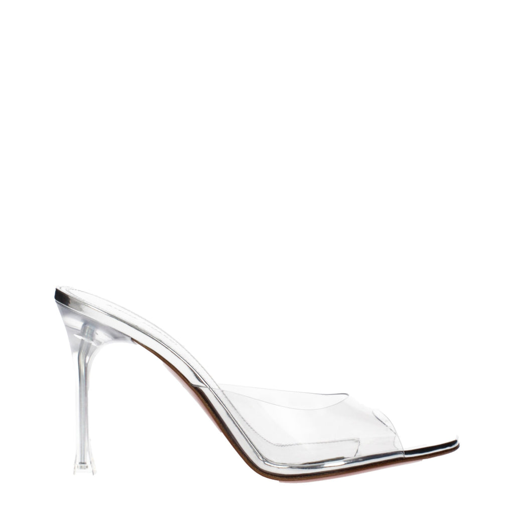 Amina Muaddi Transparent Pvc Stiletto Heels Sandals