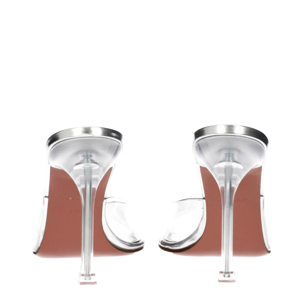 Amina Muaddi Transparent Pvc Stiletto Heels Sandals