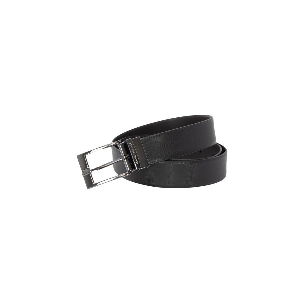 Armani Exchange Black Leather Belt