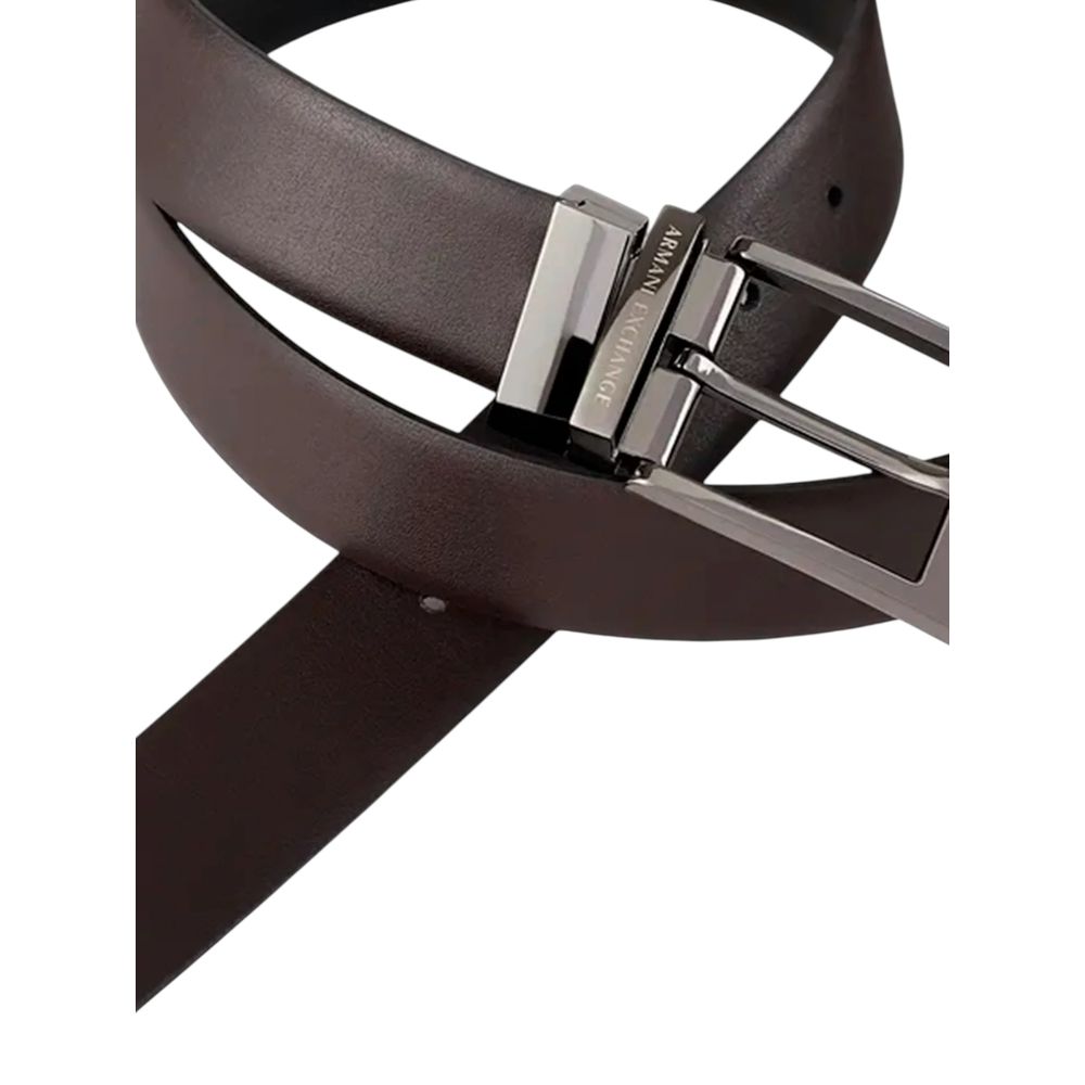 Armani Exchange Black Leather Belt