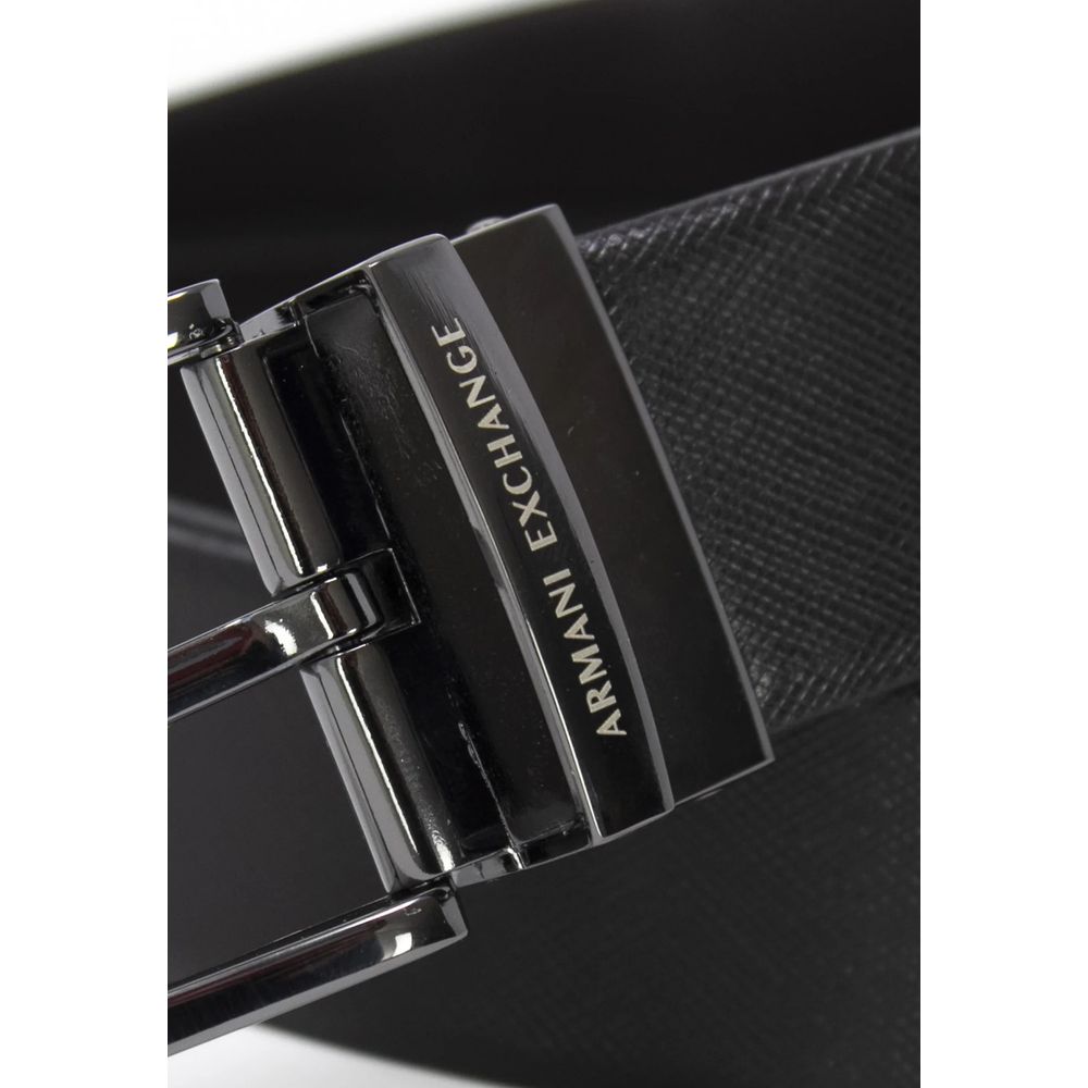 Armani Exchange Black Leather Belt