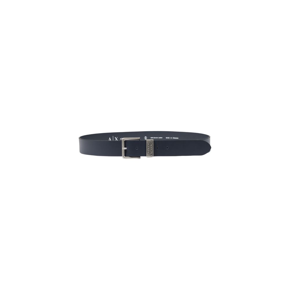 Armani Exchange Blue Leather Belt
