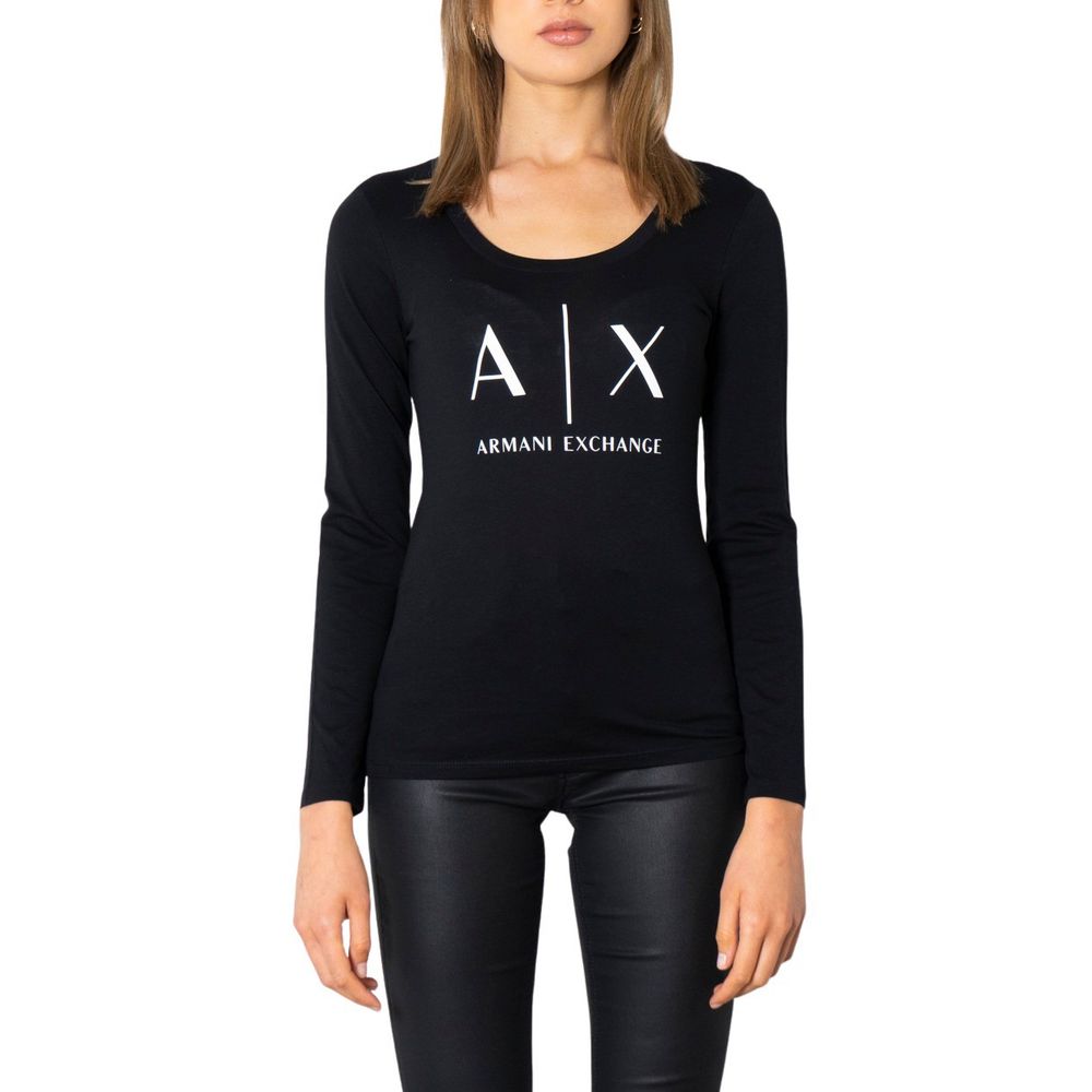 Armani Exchange Black Cotton Long Sleeve