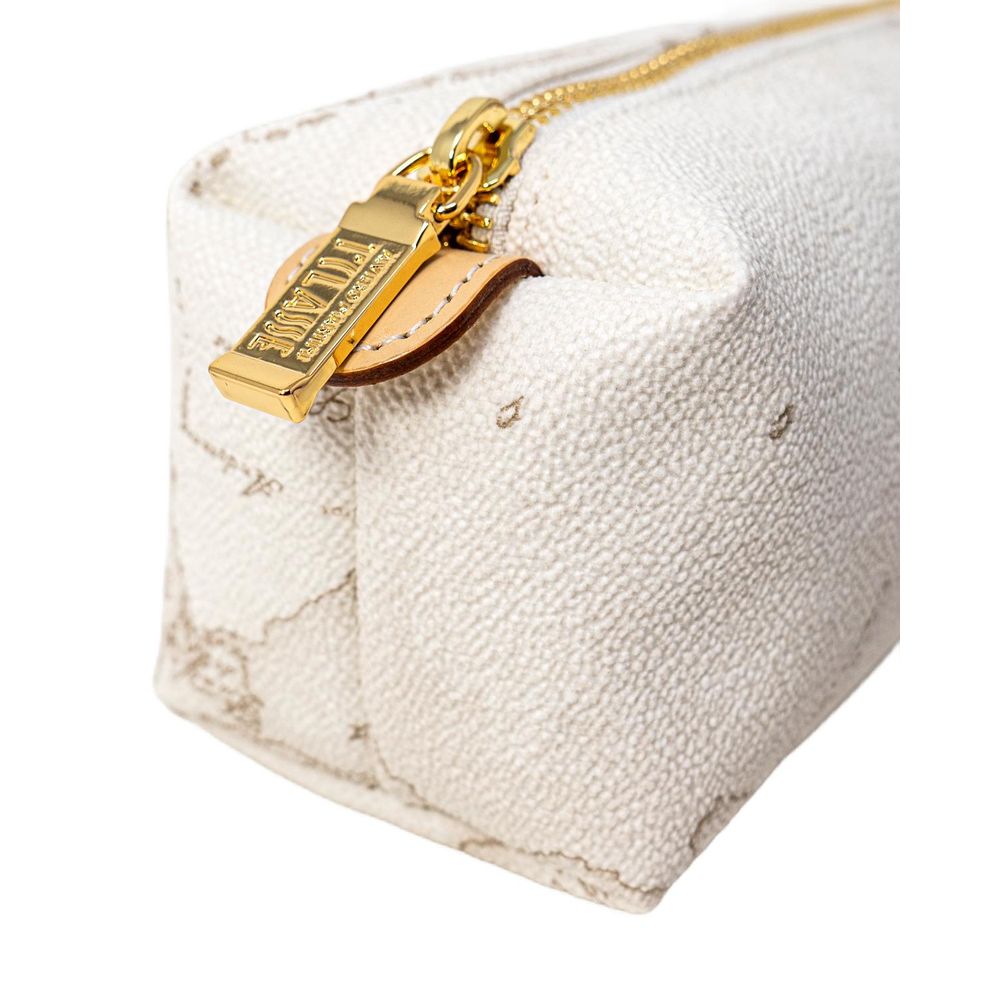 Alviero Martini Prima Classe White Cotton Clutch Bag