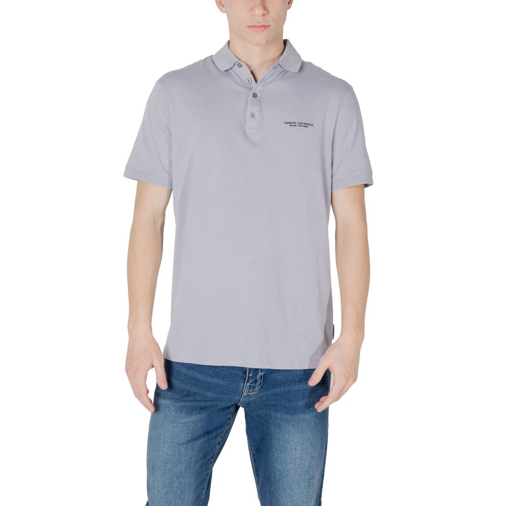 Armani Exchange Purple Cotton Polo Shirt