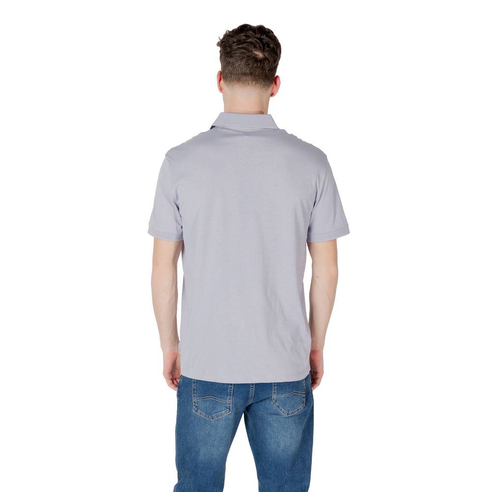 Armani Exchange Purple Cotton Polo Shirt