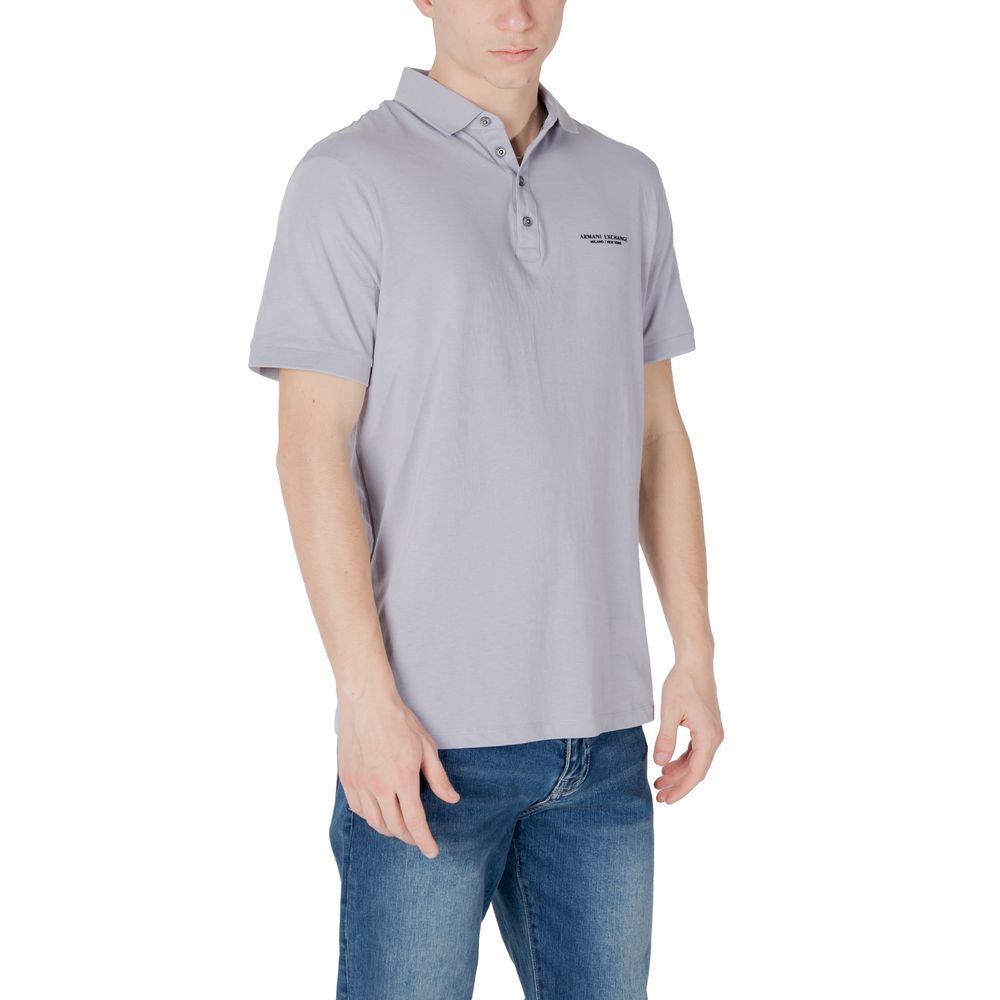 Armani Exchange Purple Cotton Polo Shirt