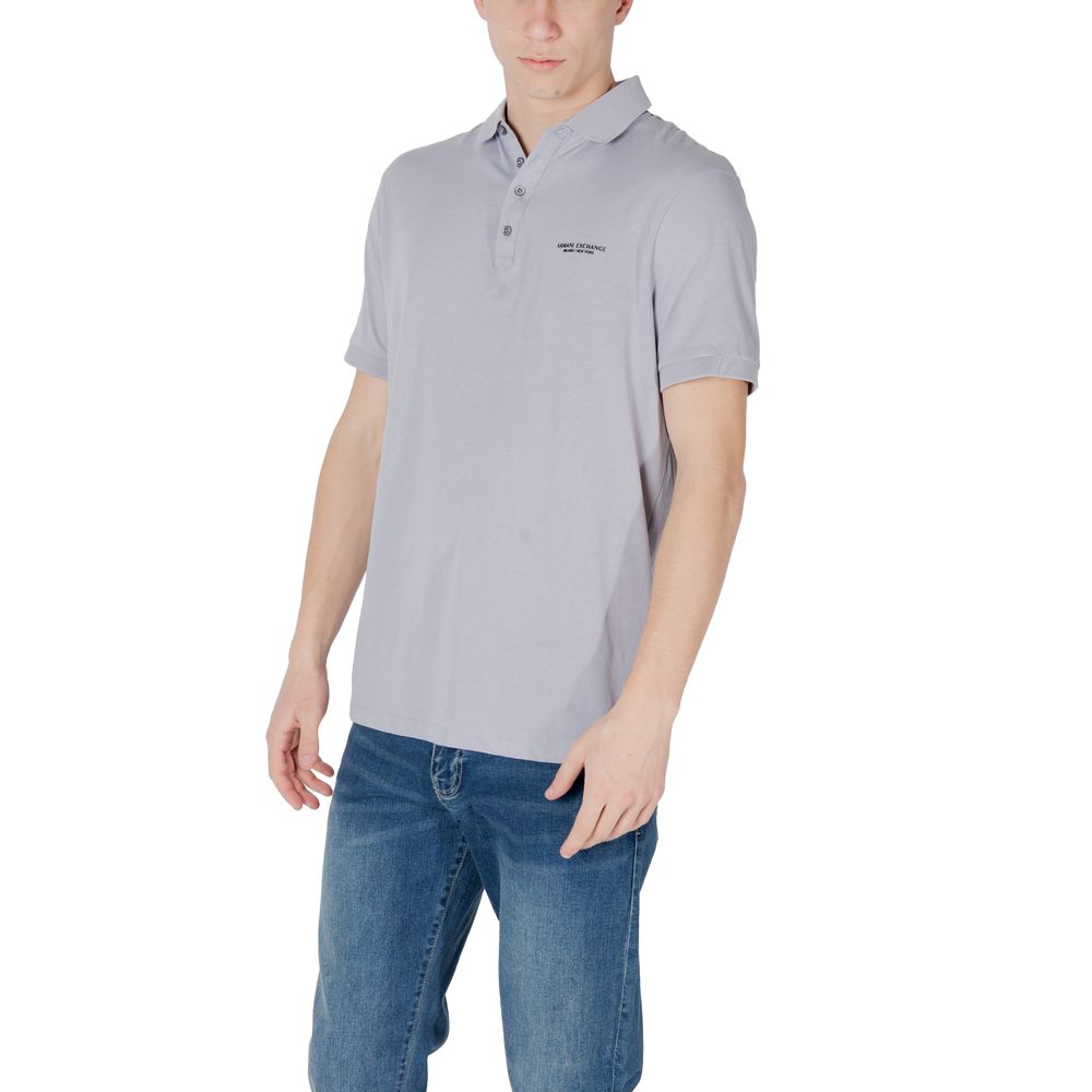 Armani Exchange Purple Cotton Polo Shirt
