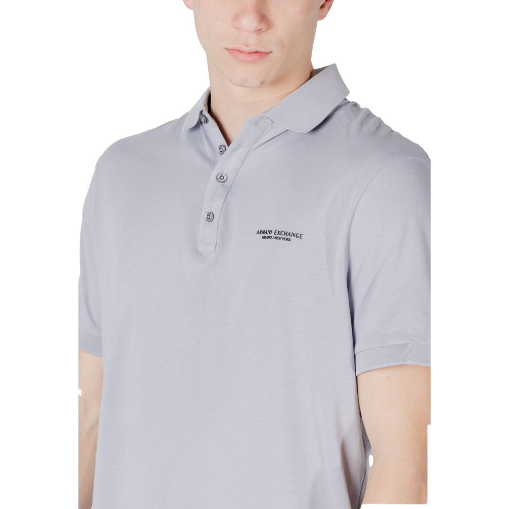 Armani Exchange Purple Cotton Polo Shirt