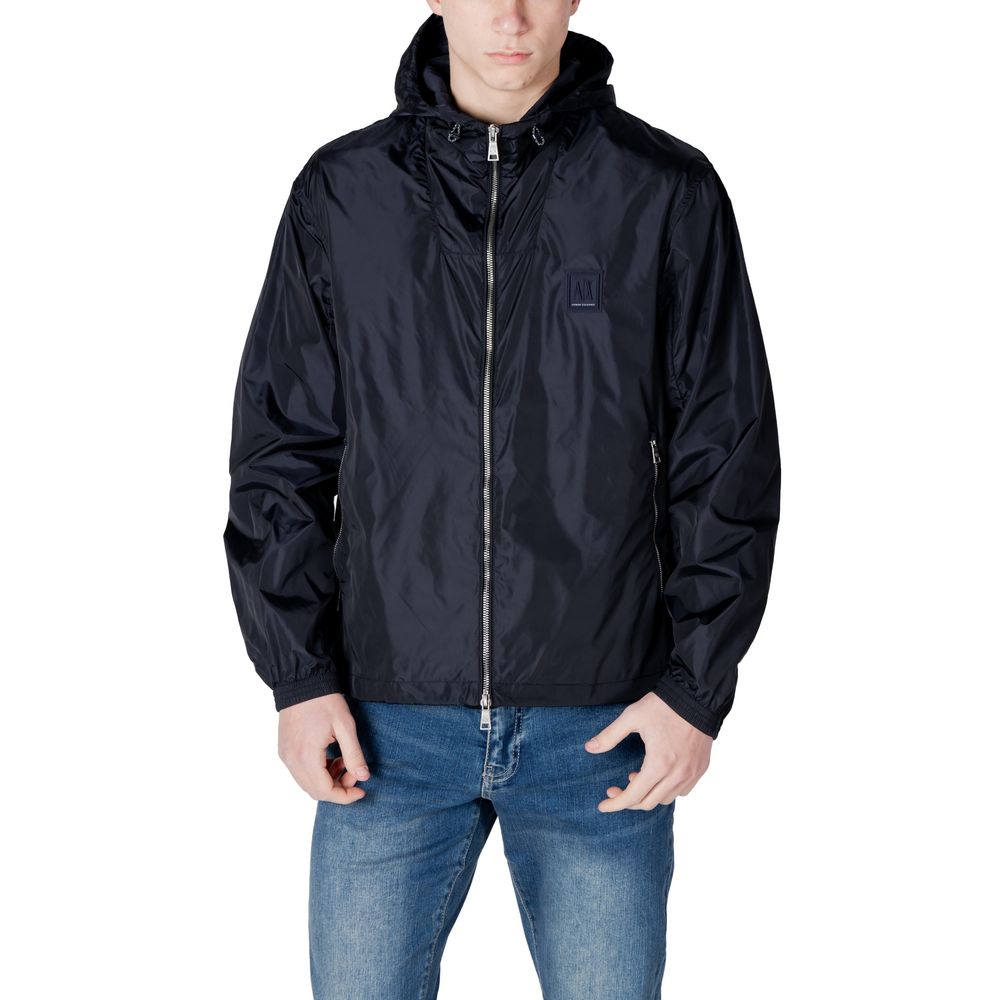 Armani Exchange Blue Polyamide Jackets & Coat