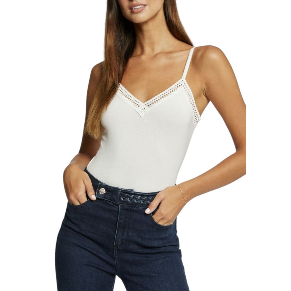 Morgan De Toi Cream Viscose Tank Top
