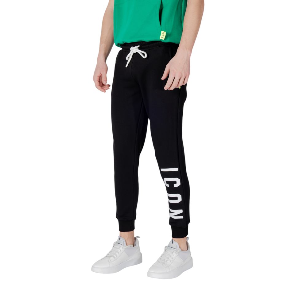 Icon Black Cotton Joggers Workout Pant